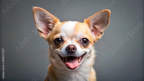 Chihuahua dog winking at camera, pet, small, cute, funny, adorable, animal, canine, wink, gesture, playful, companion, Mexican breed © mahat
