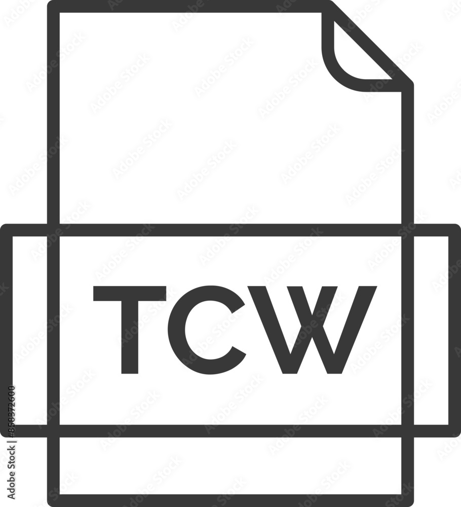 TCW  File Icon Thick outline Rounded corners