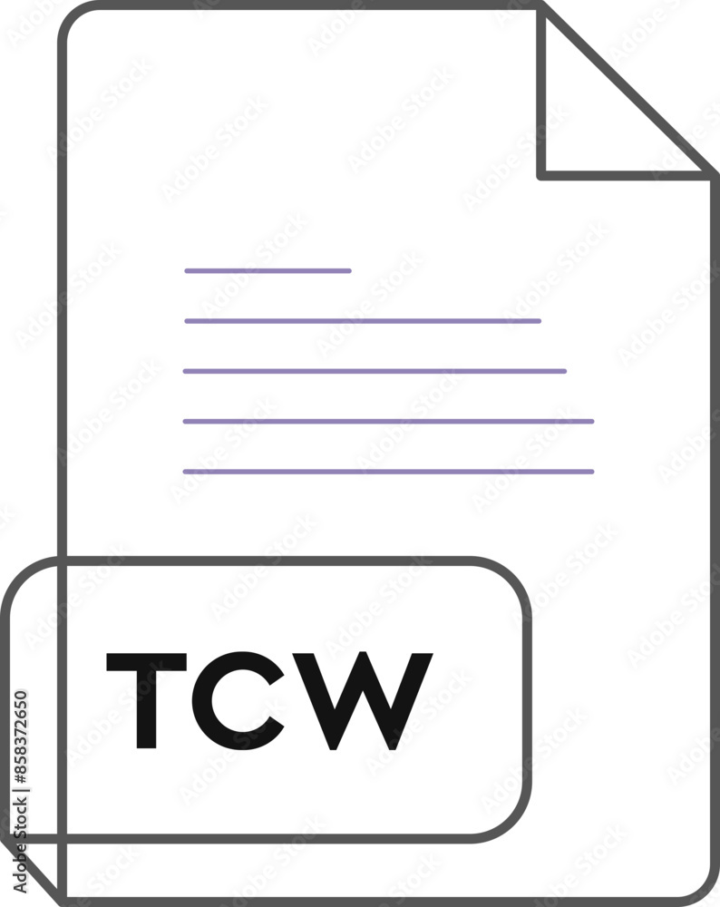 TCW File Extension icon Crisp Corners thick outline TCW File Extension icon Crisp Corners thick outline