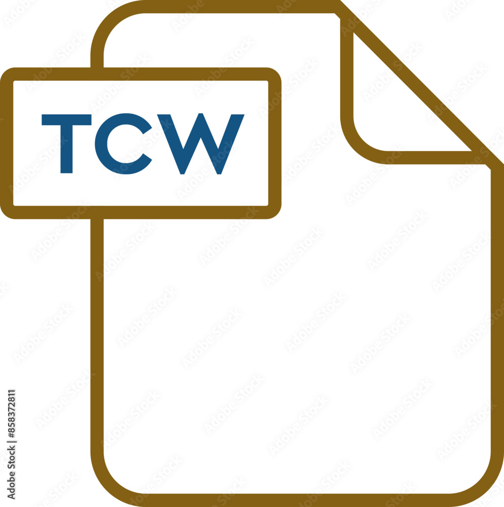 TCW File format icon rounded shapes outline TCW File format icon rounded shapes outline