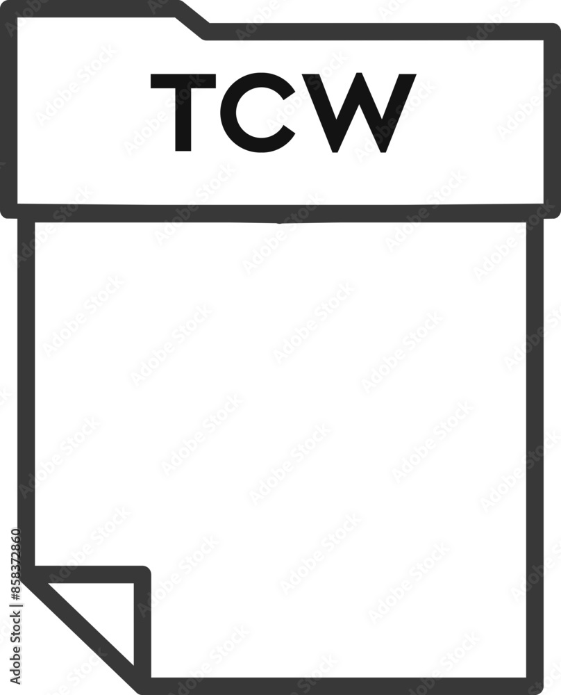 TCW File format minimal icon with thick outline TCW File format minimal icon with thick outline