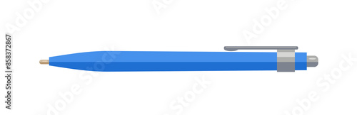 Blue pen isolated on white background. Vector cartoon flat icon.