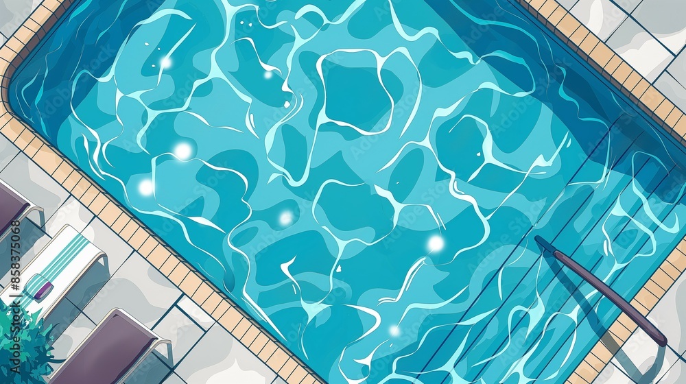 Obraz premium pool with palm trees