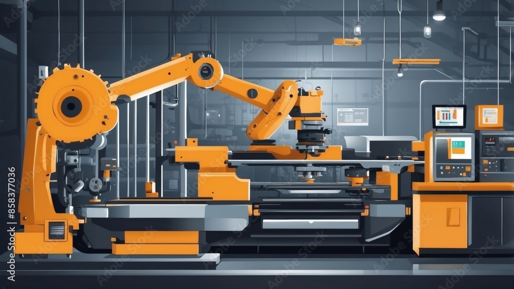 Illustration Artificial intelligence in industry Illustration Artificial intelligence in industry
