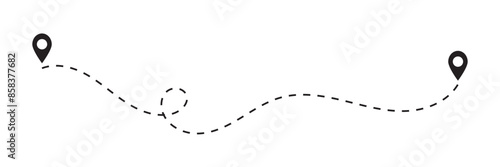 Distance solid icon, navigation and route, map pointer vector graphics.