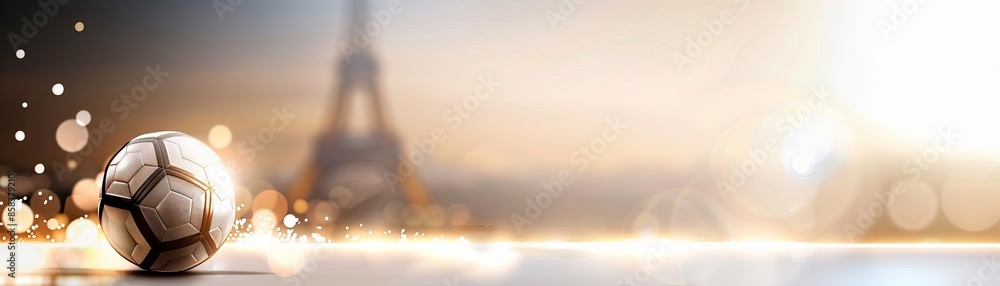 Fototapeta premium Minimalist Eiffel Tower silhouette on a black background.