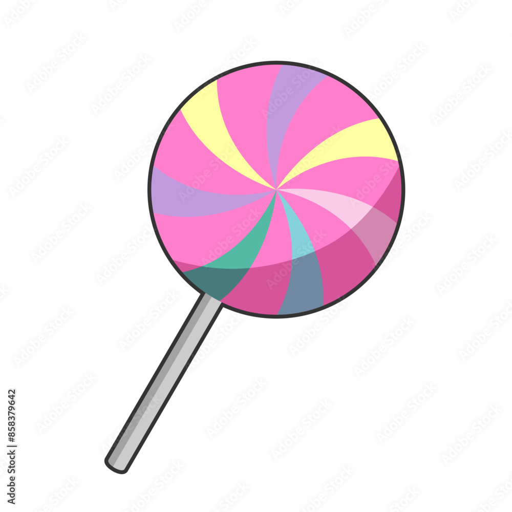 Sweet candy lollipop. Delicious lollipop caramel isolated icon vector illustration design for sticker, poster, banner, card, print template. Sweet candy lollipop. Delicious lollipop caramel isolated icon vector illustration design for sticker, poster, banner, card, print template.
