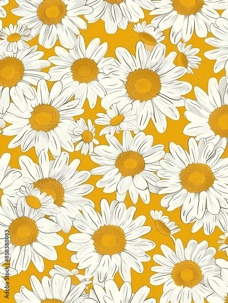 yellow and white daisy floral pattern on simple background for design use yellow and white daisy floral pattern on simple background for design use
