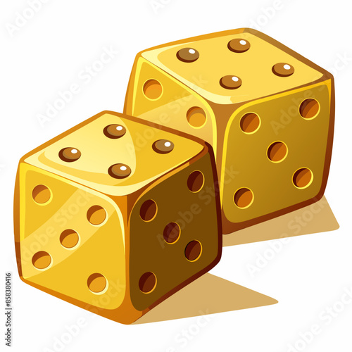 two-gold-dice-with-rounded-corners-in-3d-on-a-whit