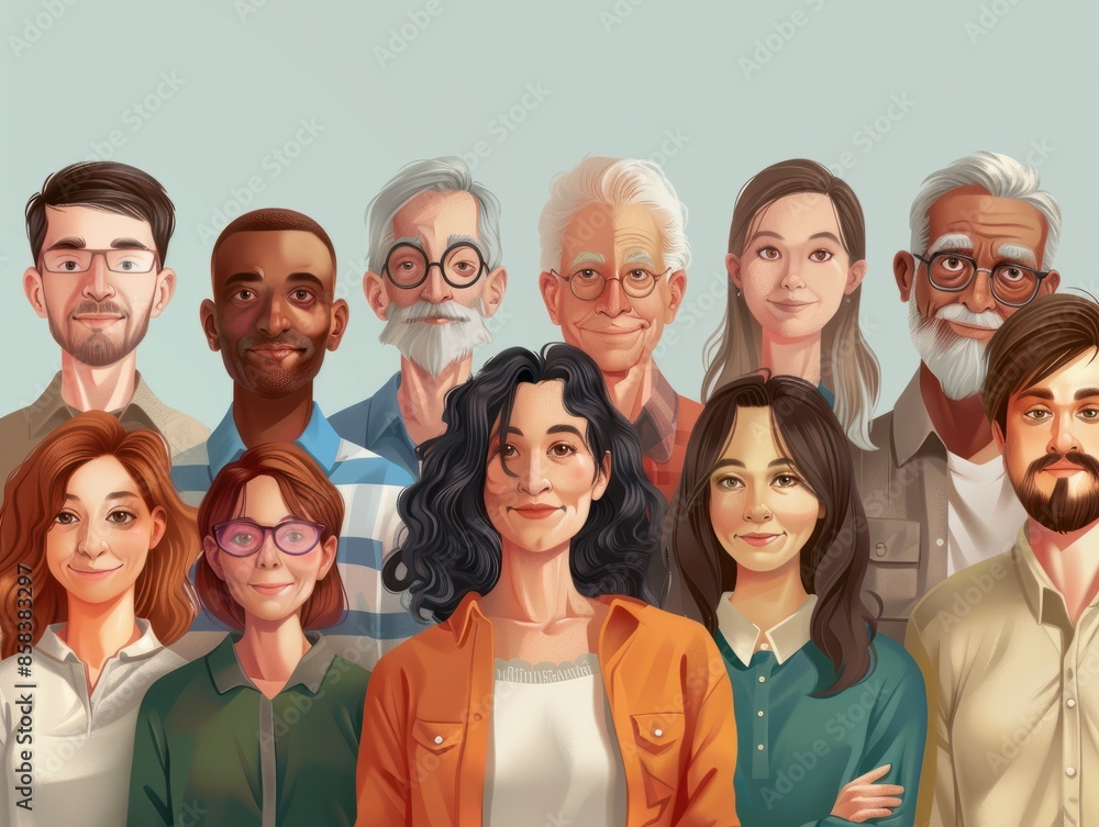 Multicultural team. of experts therapists. Different ages, colors, ethnic groups. A group of people posing together happy with smiles on their faces. Trust and love. Multicultural team. of experts therapists. Different ages, colors, ethnic groups. A group of people posing together happy with smiles on their faces. Trust and love.