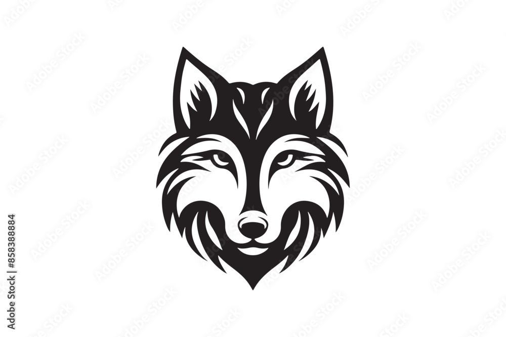 Fototapeta premium Wolf head silhouette vector illustration