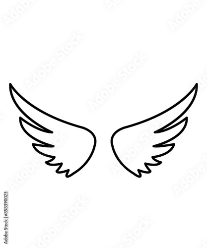 Angel wings clip art design on plain white transparent isolated background for sign, decal, card, shirt, hoodie, sweatshirt, apparel, tag, mug, icon, poster or badge © AllYearRoundDesigns