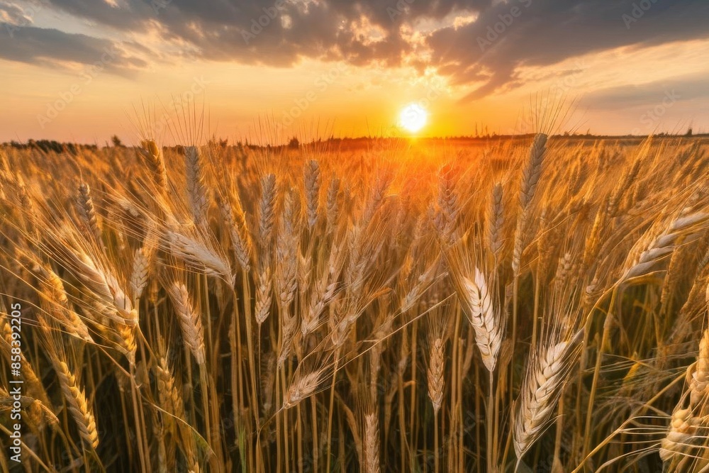 wheat field in sunset wheat field in sunset