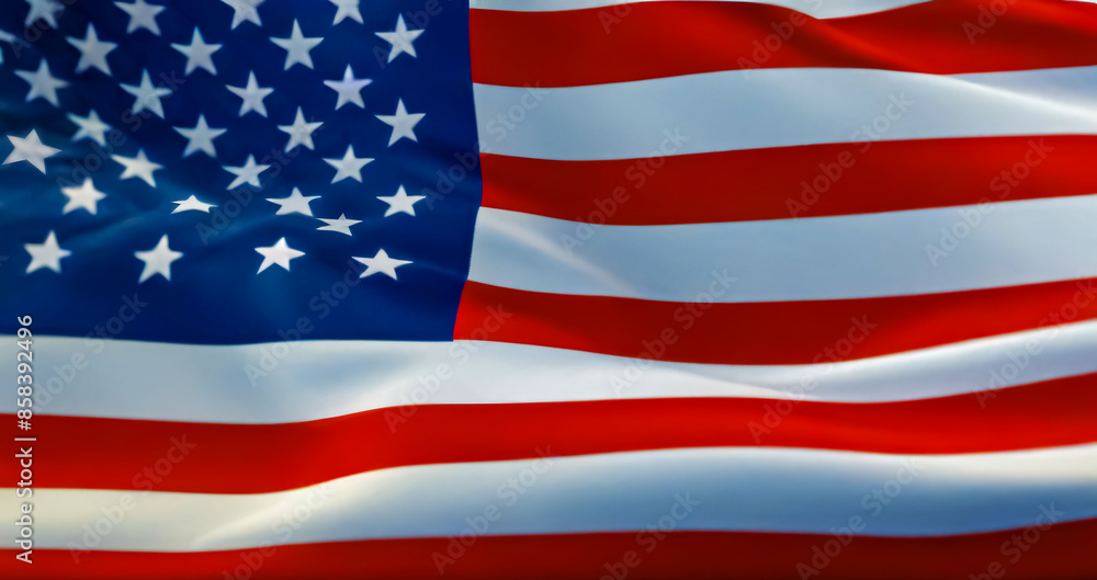 Obraz premium American flag wave background, American Independence day background, Celebration of American independence day, the 4th of July the Fourth of July, and other patriotic Holiday concept