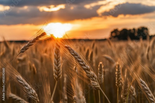 wheat field at sunset