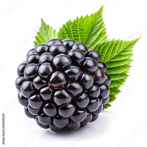 Blackberry fruit isolated on white background.