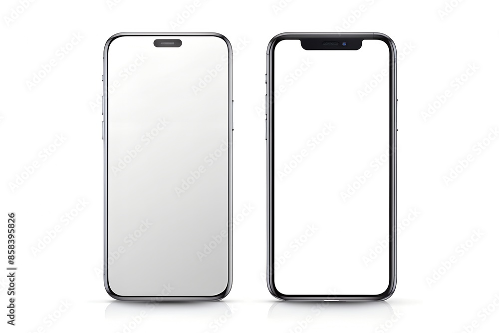 two phones side by side one with one showing the other with a white background. two phones side by side one with one showing the other with a white background.
