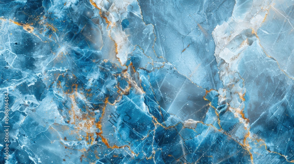 Blue and gold marble texture background Blue and gold marble texture background
