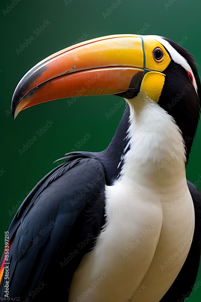 Fototapeta premium Toucans on light green screen background