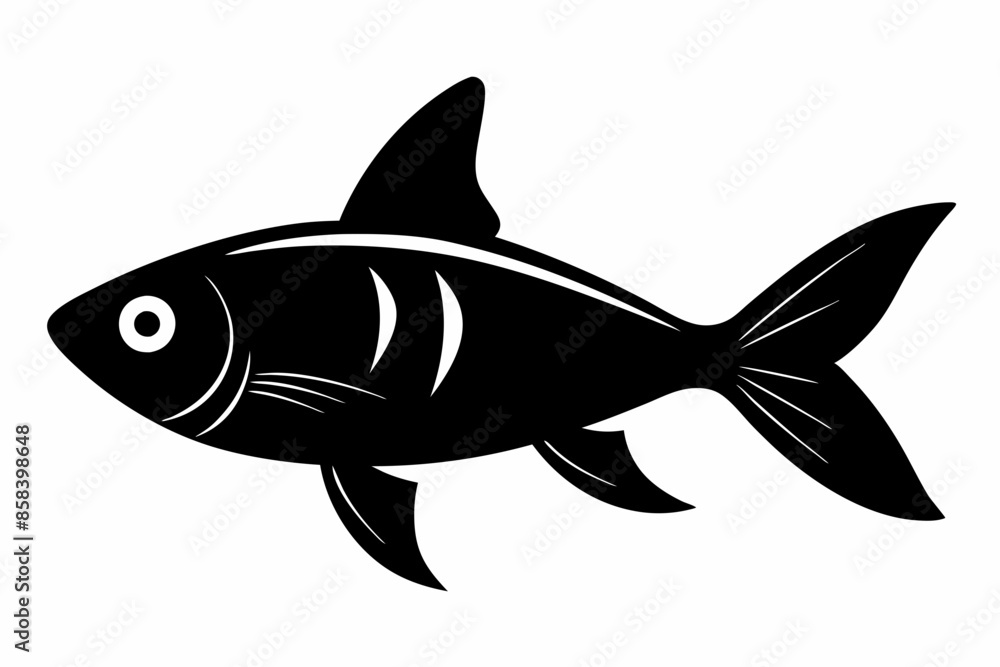 Rainbowfish silhouette vector art illustration Rainbowfish silhouette vector art illustration