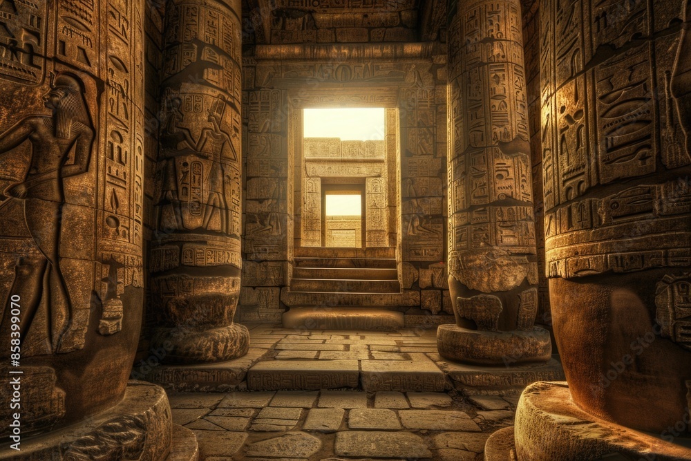 Fototapeta premium A historic doorway with columns in an old building