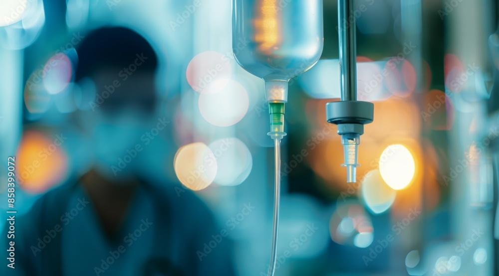 A medical procedure is being performed on a patient, medical dropper concept A medical procedure is being performed on a patient, medical dropper concept