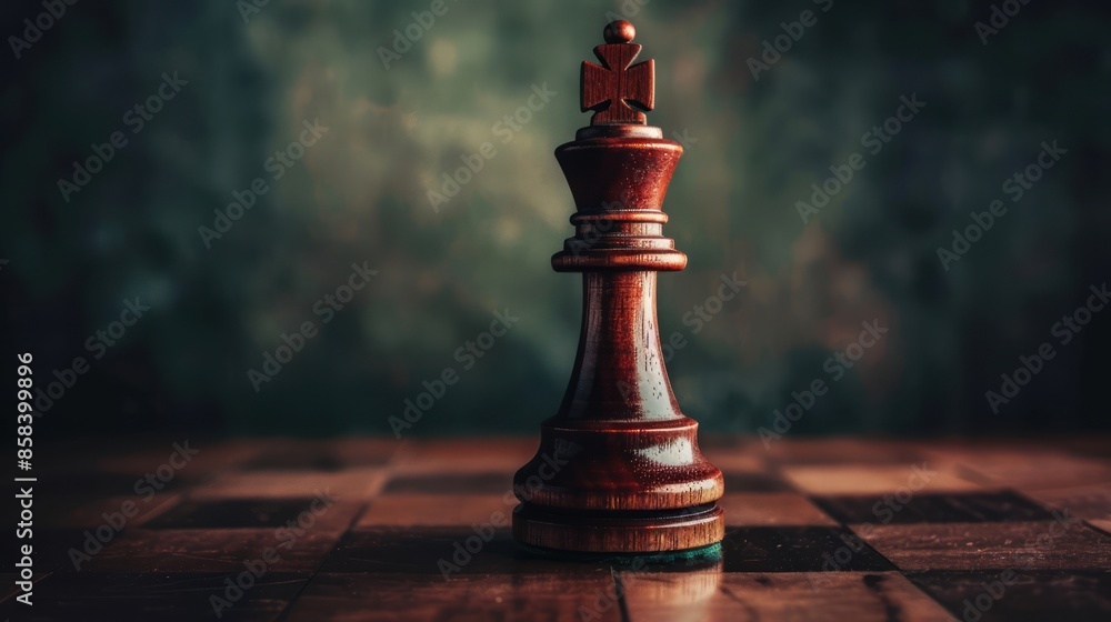 A chess king piece positioned strategically to protect the kingdom, symbolizing the importance of leadership and success in safeguarding against threats with space for adding motivational A chess king piece positioned strategically to protect the kingdom, symbolizing the importance of leadership and success in safeguarding against threats with space for adding motivational