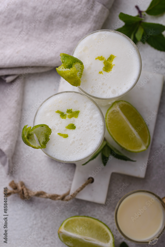Brazilian white lemonade or limeade. Brazilian white lemonade or limeade.