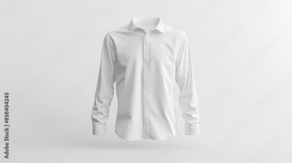 Long sleeve white dress shirt mockup isolated on white Long sleeve white dress shirt mockup isolated on white