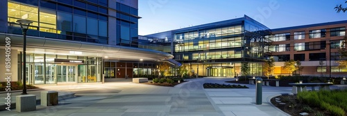 Corporate hospital campus exterior © Brian