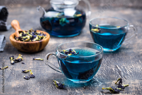 Blue tea Butterfly pea or anchan photo