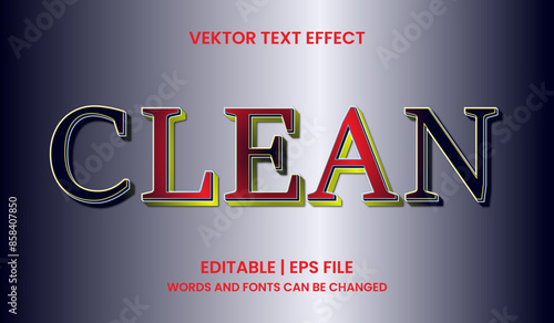 Editable clean effect text