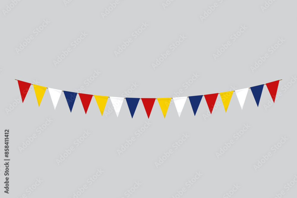 Fototapeta premium Flags isolated.Kiribati paper bunting. flags birthday, anniversary, celebrate event.