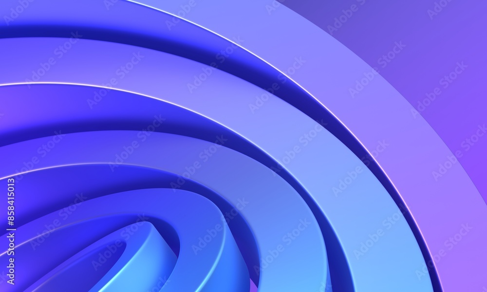 Obraz premium Abstract blue and purple colored rings, 3d render