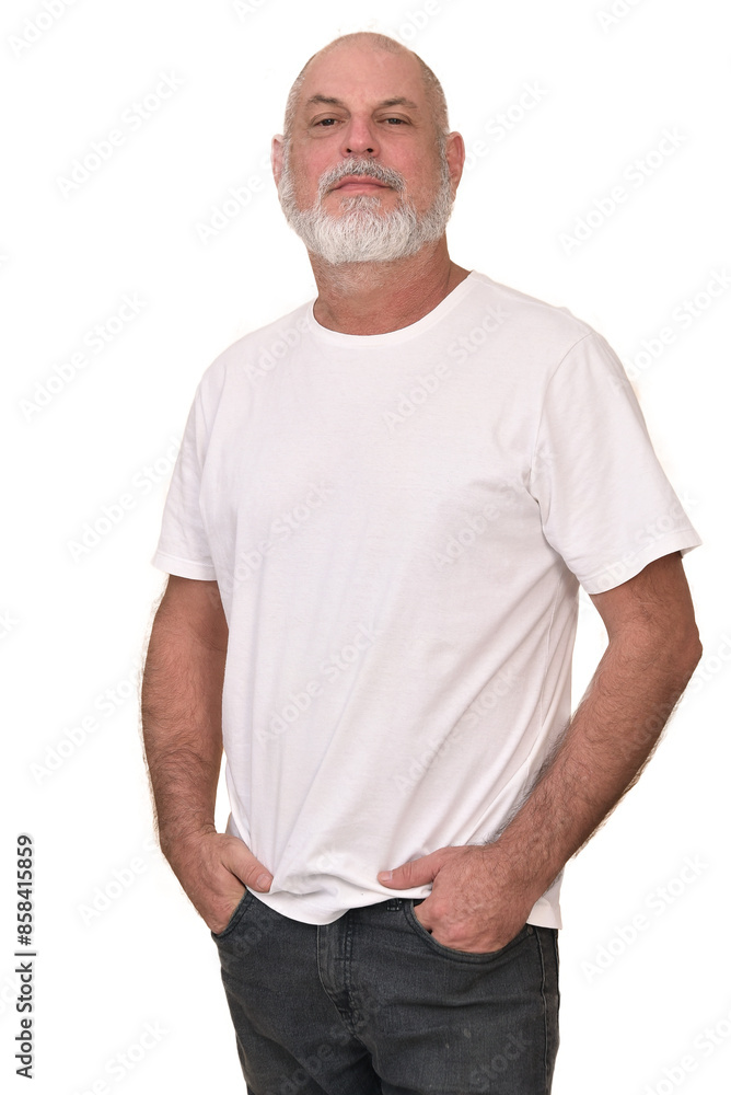 portrait adult man with white beard and bald head happy expression model man playing guitar stripped portrait adult man with white beard and bald head happy expression model man playing guitar stripped