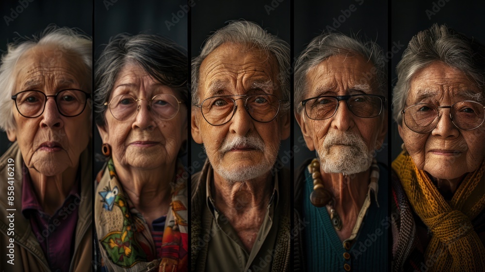 A group of elderly friends documenting different moments of their lives, presenting their journeys. A group of elderly friends documenting different moments of their lives, presenting their journeys.