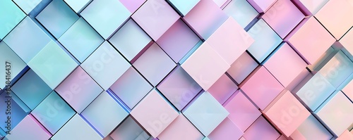 A captivating geometric arrangement of interlocking diamond shapes in pastel colors