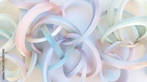 A detailed geometric arrangement of interwoven circles in pastel colors