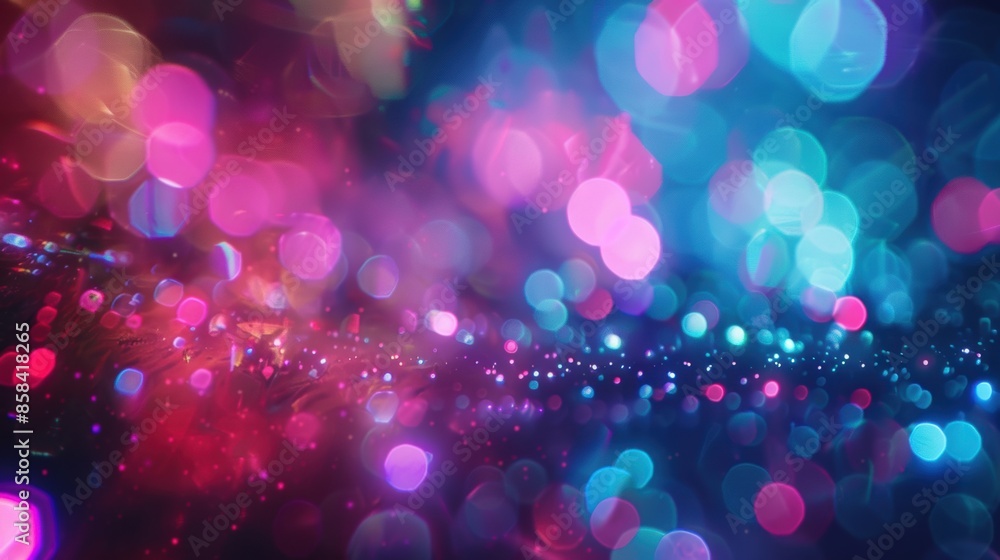Abstract holographic bokeh lights in pink and blue Abstract holographic bokeh lights in pink and blue