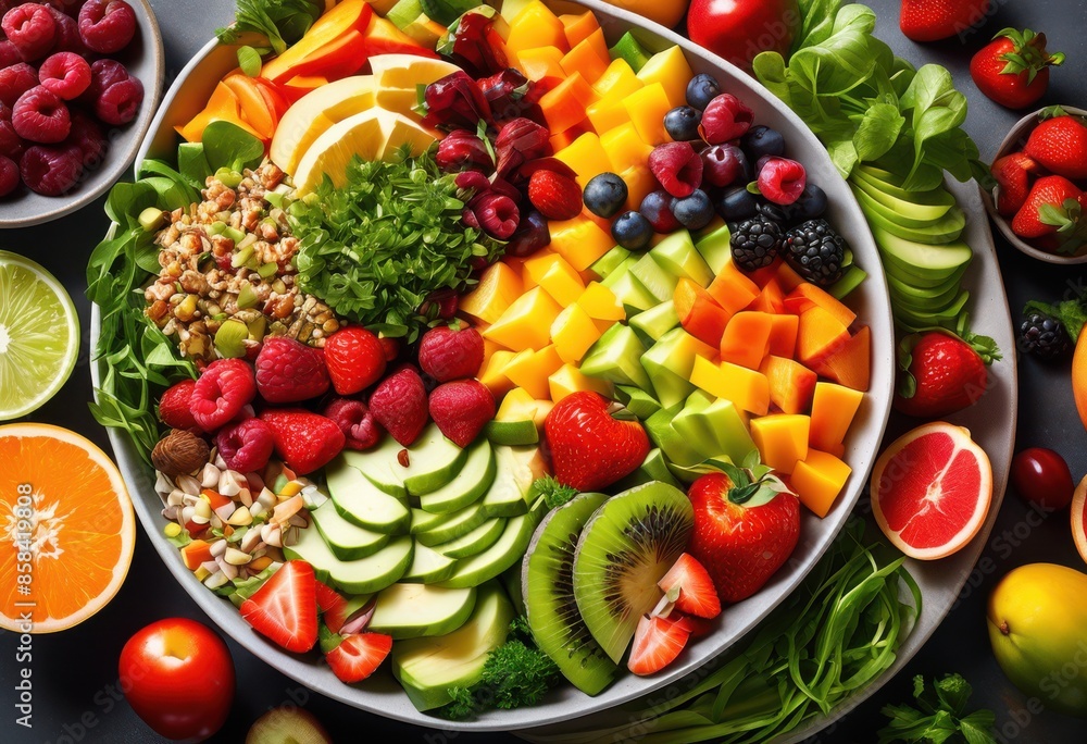 colorful salad bowl from above fresh healthy eating concept, aerial, view, vibrant, lettuce, tomato, cucumber, pepper, onion, carrot, radish, avocado colorful salad bowl from above fresh healthy eating concept, aerial, view, vibrant, lettuce, tomato, cucumber, pepper, onion, carrot, radish, avocado