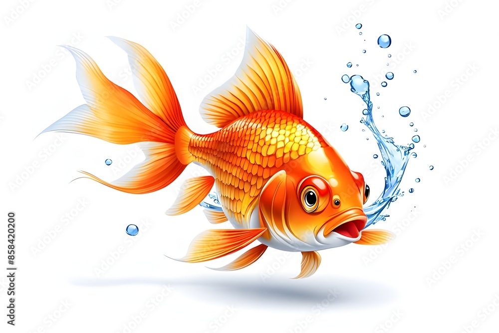 Fototapeta premium goldfish isolated on white