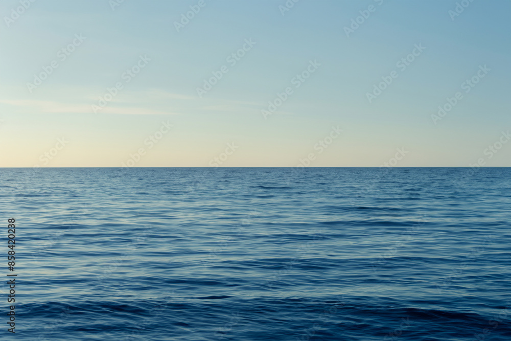 Tranquil Ocean Surface Under Clear Blue Sky Tranquil Ocean Surface Under Clear Blue Sky