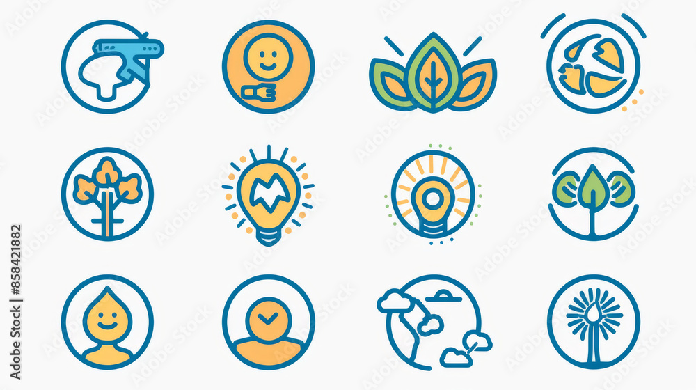 Line icons representing core values: Integrity, Empathy, Strategy, Vision, Social Responsibility, Commitment, Environmentalism, Personal Growth, Innovation, Family, and Problem Solving. All icons are Line icons representing core values: Integrity, Empathy, Strategy, Vision, Social Responsibility, Commitment, Environmentalism, Personal Growth, Innovation, Family, and Problem Solving. All icons are