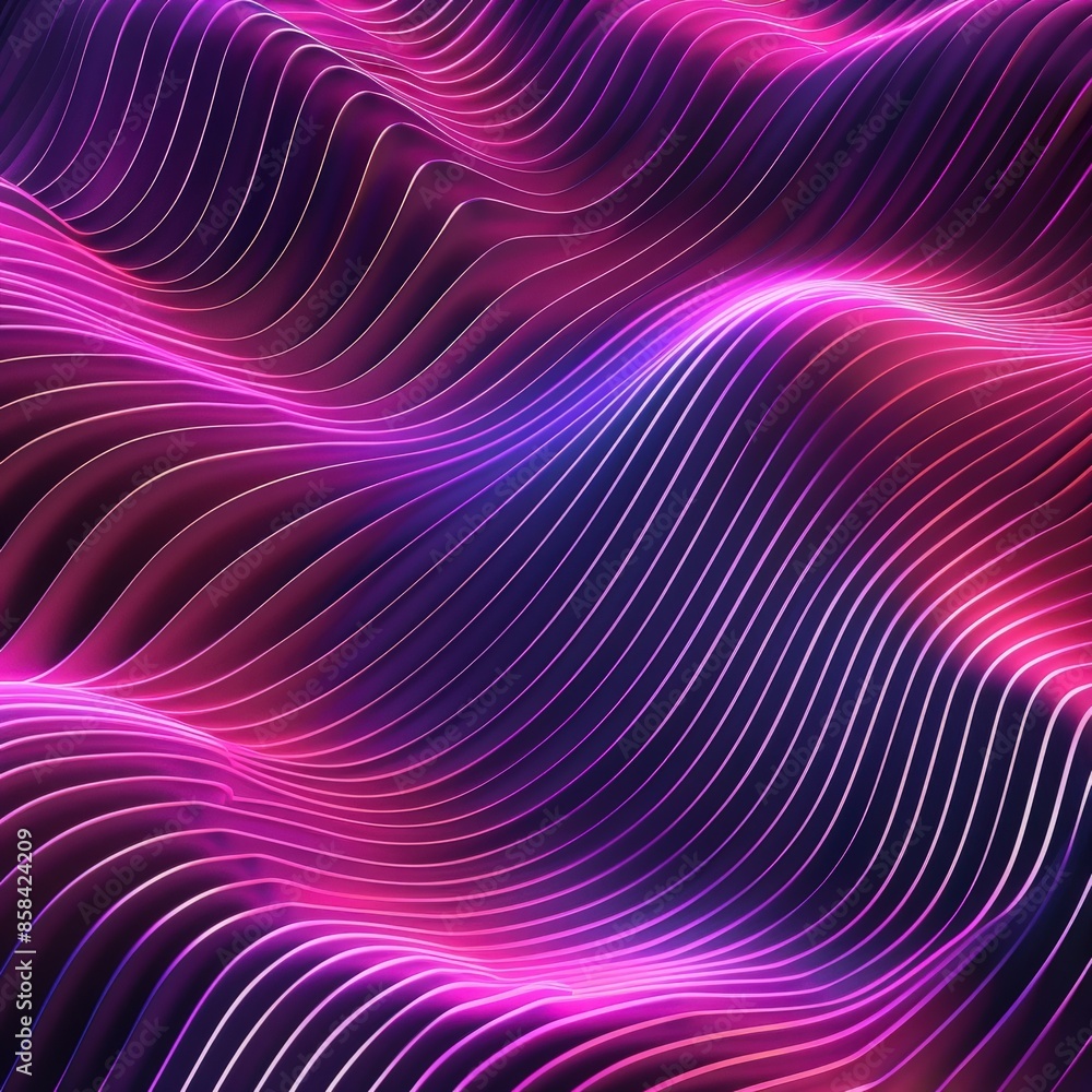 Obraz premium Abstract patterns with pink and violet neon lines flat design