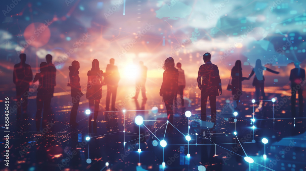 Concept of multinational people and global communication networks, focusing on social media. Concept of multinational people and global communication networks, focusing on social media.