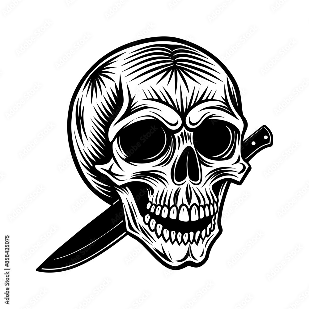 An Illustration skull tattoo design An Illustration skull tattoo design