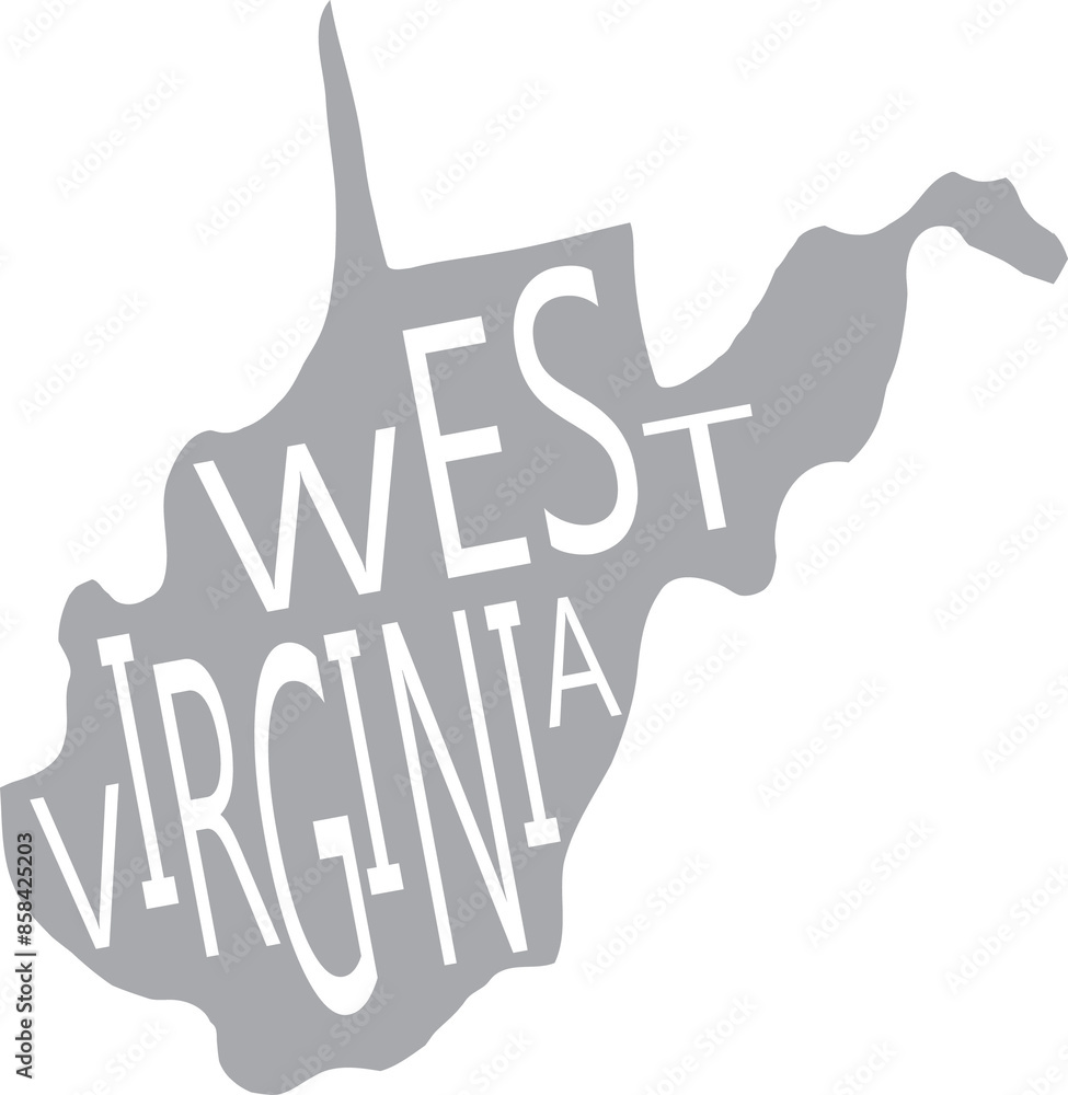Solid Drawing Of West Virginia State Map Stock Illustration Adobe Stock