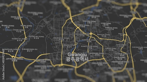 Gwangju Map South Korea, Slider Shot