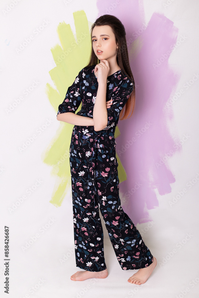 Repair home concept. Cute girl isolated on white Repair home concept. Cute girl isolated on white