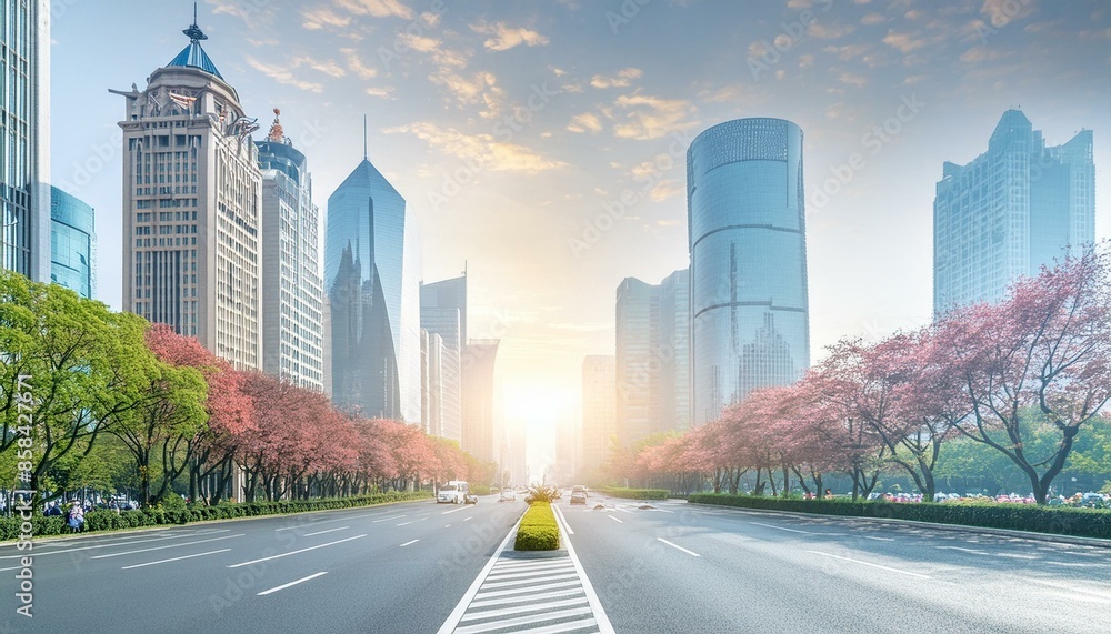 Obraz premium The century avenue of street scene in shanghai